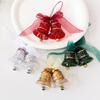 Semi-transparent PET Double Christmas Bells Hanging Ornament with Organza Bow, DIY Xmas Tree Decoration for Holiday Home Decor