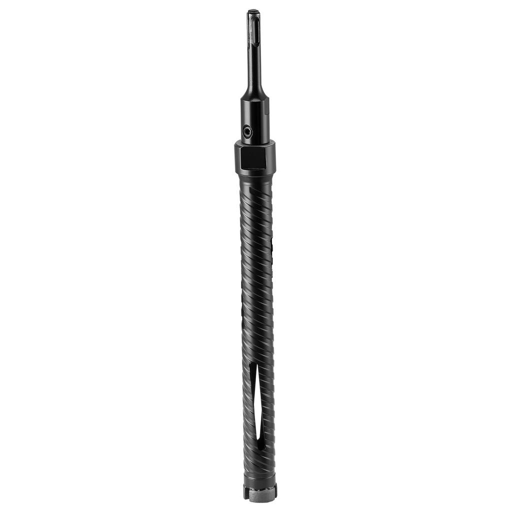 Core Drill Bit, 25 Mm Diameter, 241 Mm Drilling Depth, M16 Internal Thread, Diamond Dry Coring Bit with 3 Adapters, Pilot Drill and Hex Wrench, for