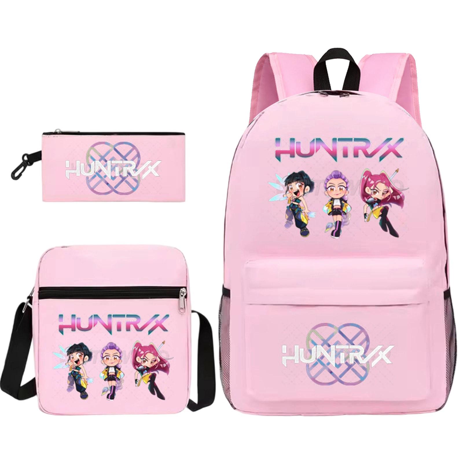 

Girls Backpack College Large Capacity Lightweight Travel Backpack Bag Three-Piece Set One Size