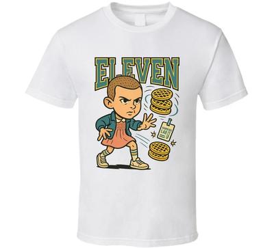 Eleven Stranger Things TV Show Karikatura Retro Vzhled Fan Tričko