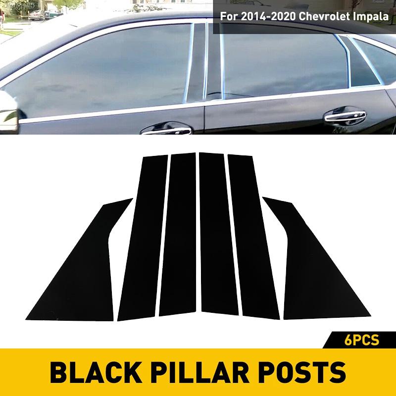 Car B Pillar Post Trims Glossy Black Window Pillar Protection Stickers for Chevrolet Impala 2014-2020