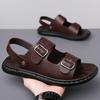 Fashion Solid Color Summer New Leather Sandals for Men Fashion Buckle Designer Light Dual-use Casual Slippers Shoes Man