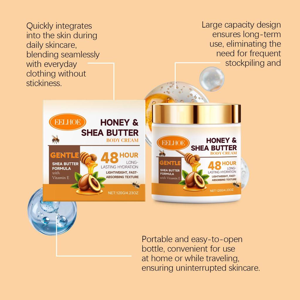 EELHOE Shea Butter Body Moisturizer - Comfortable, moisturizing body cream that makes the skin smooth