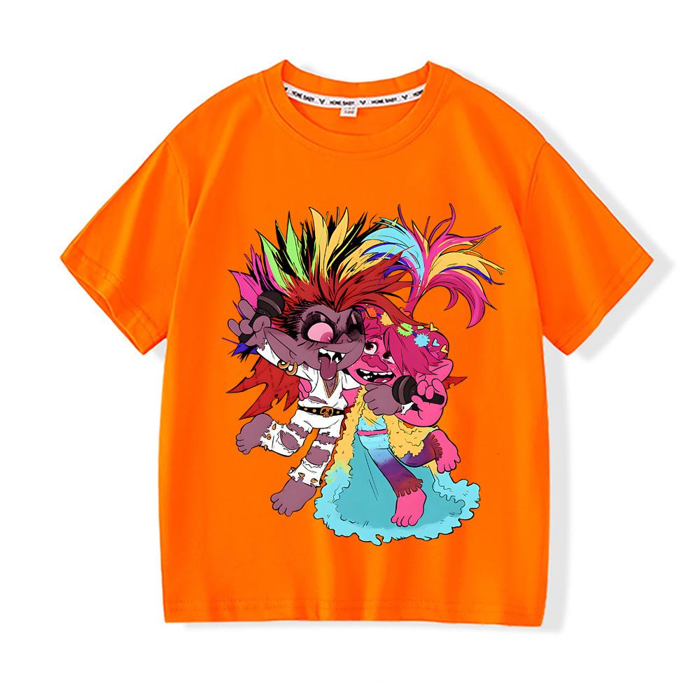 More Then Awesome The Trolls Movie World Tour Movie Fan Essential T-Shirt High Quality 100% Cotton Tee-shirt Boys/girls Kawaii 2T оранжевый