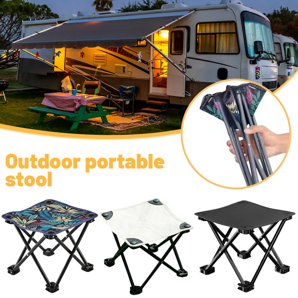 Outdoor Tragbarer Faltbarer Hocker Camping Zusammenklappbarer Fußhocker Wandern Strand Reise Picknick Angelstuhl Werkzeuge Ultraleichtes Picknick