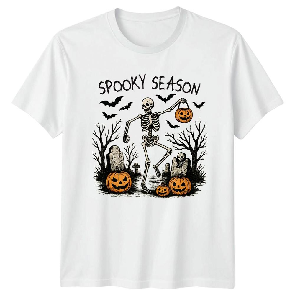 Spooky Season TShirt Skeleton Jack O Lantern Halloween Gift For Him And Her S