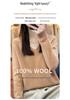 Women's V-Neck Hooded Wool Sweater - Autumn/Winter Loose Knit Pullover