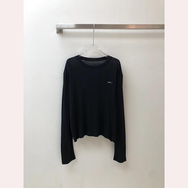 

25-Year Anniversary Soft Tencel Wool Long-Sleeve Knit Top Medium чорний