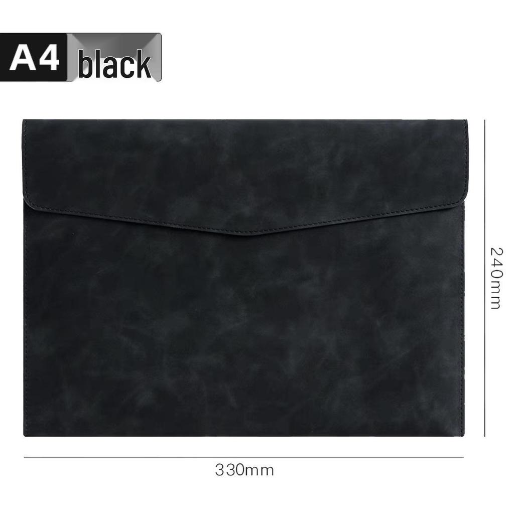 Large Leather A4 Document Folder with Customizable Logo