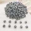 10Pieces European Style Spacer Beads with Large Holes Silver Round Spacer Beads Accessory for Creative Jewellery Making