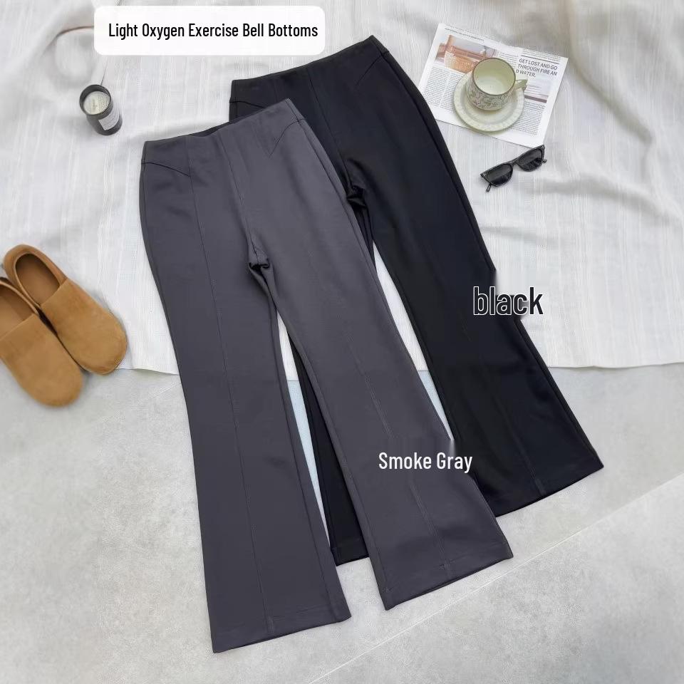 

Elegant High-Waisted Flare Pants - Women s Slimming & Versatile Casual Wear Medium чёрный