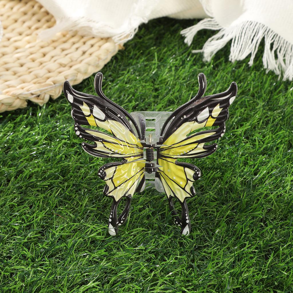 AWAYTR Vícebarevná Akrylová Sponka do Culíku s Motýlem pro Ženy Dívky Nová Gradientní Silná Sponka do Vlasů Drápek do Vlasů Vlasové Doplňky