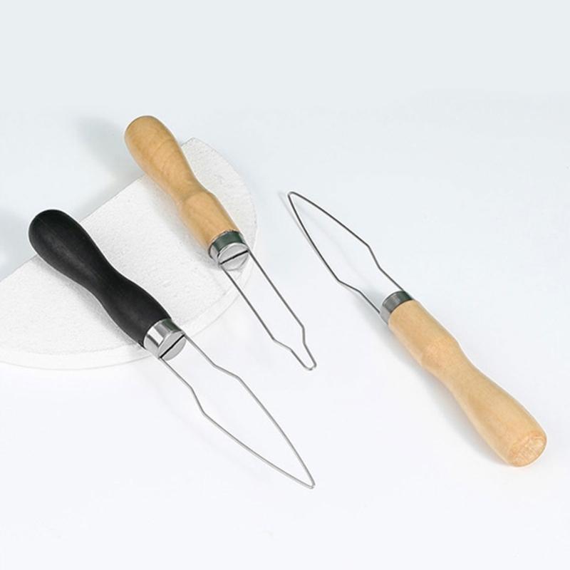 Button Hook Wood Handle Wire Loop Pull Through Aids Button Helper Button Assist Device Dressing Aid Assist Device Tool