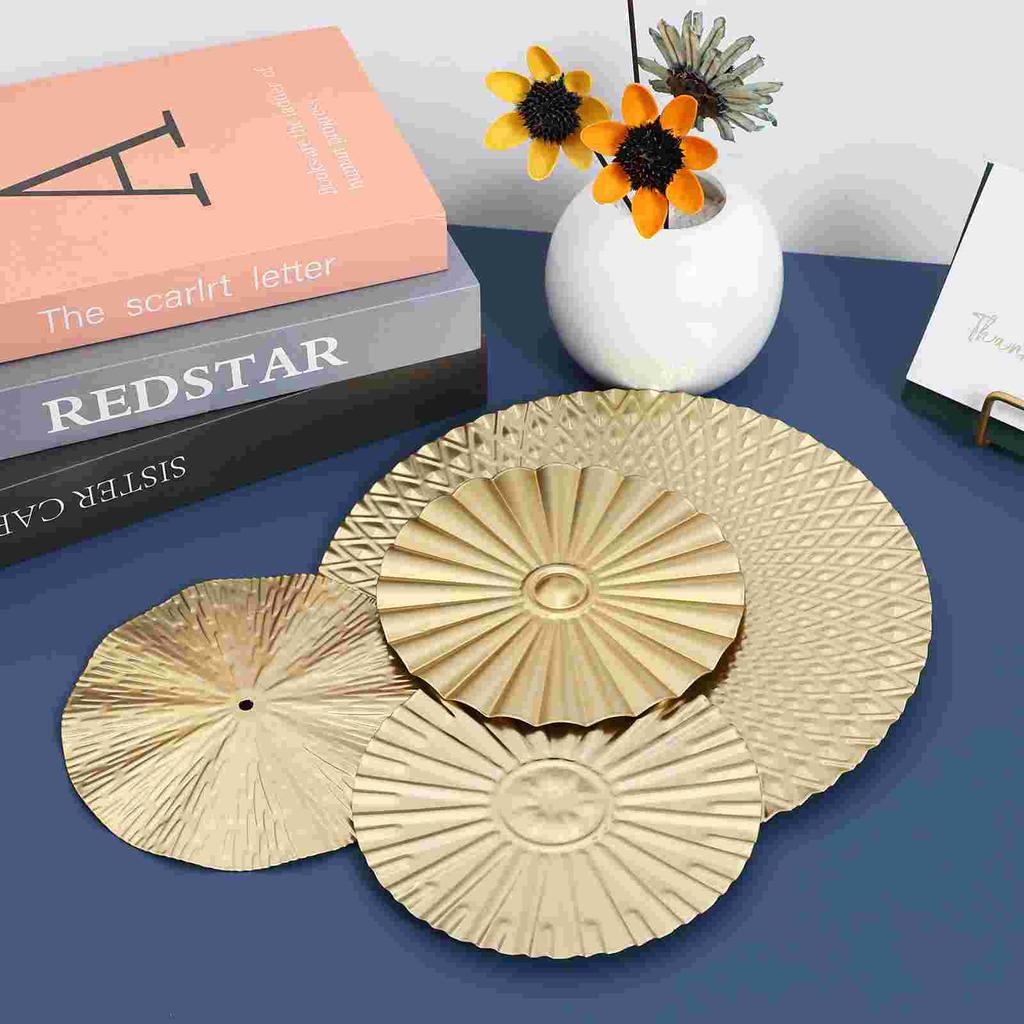 4 Stück Schmiedeeisen Wanddekoration Wohnzimmer Hängende Scheibe Schlafzimmer Metall Indoor Zuhause