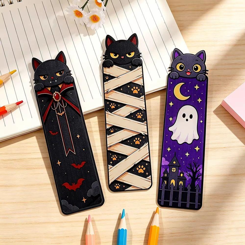 Ghost Design Cat Bookmark Mummy Design Black Cat Bookmark Acrylic Cat Bookmarks For Book Lovers