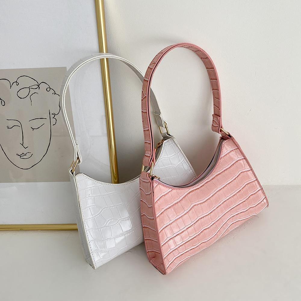 Retro Casual Kadın Tote Omuz Çantaları Kadın Deri Düz Renk Çanta Moda Çanta için