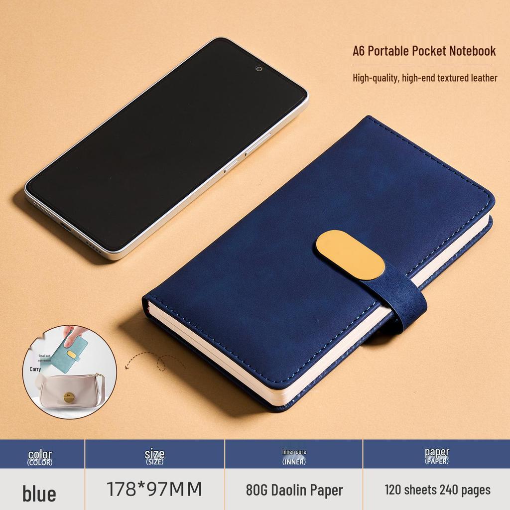 A6 Anpassat Spänne Högvärdig Anteckningsbok: Bärbar fickanteckningsbok för kontor, studier och redovisning