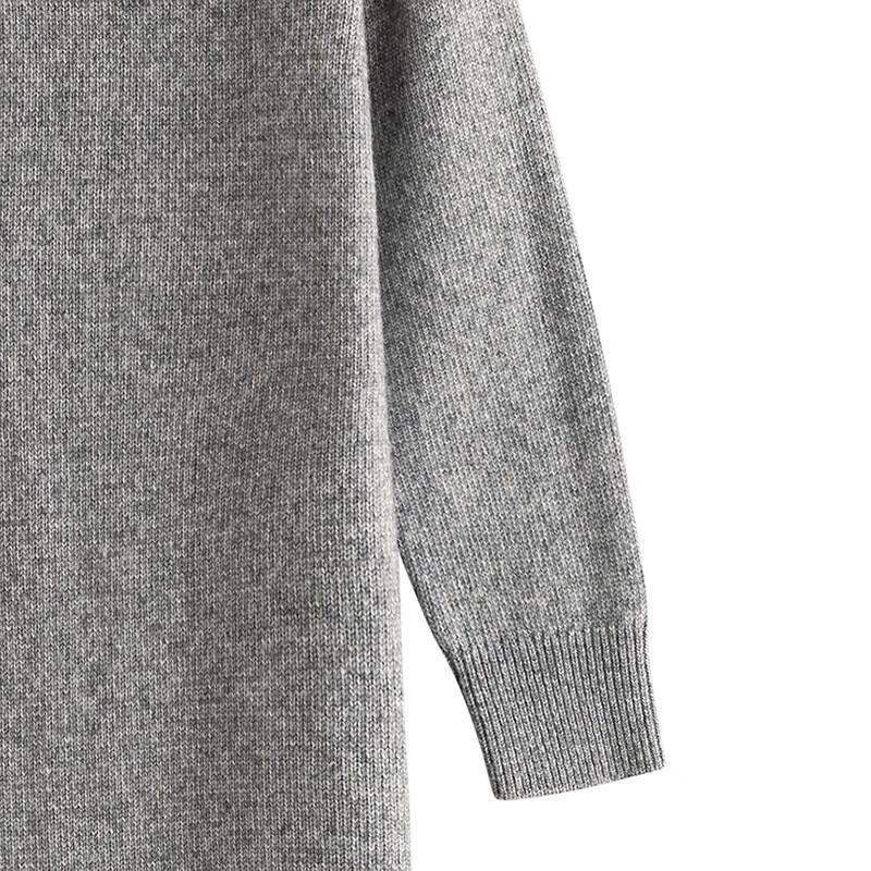 INMAN Women's High-Neck Knit Long Dress