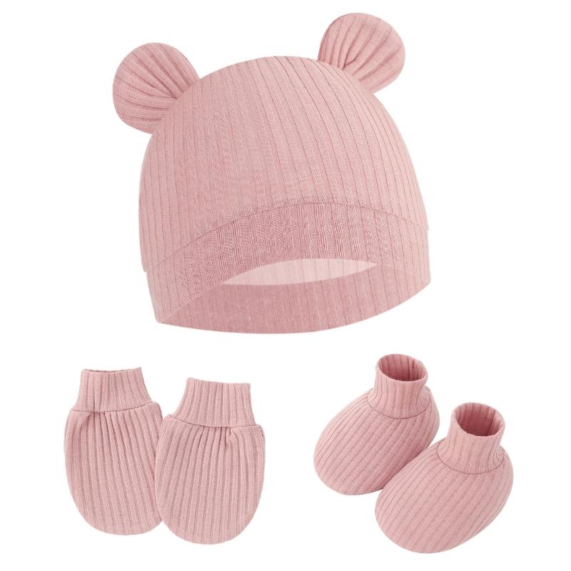 No Scratch Mittens Socks Nursery Hat Baby Mittens Cotton Gloves Hat Footwear Breathable Gloves for Boys Girls