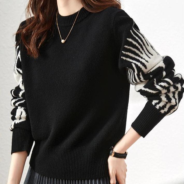 Thickened Sweater Women's Autumn and Winter Round-neck Casual Knitted Sweater Loose Short Pullover