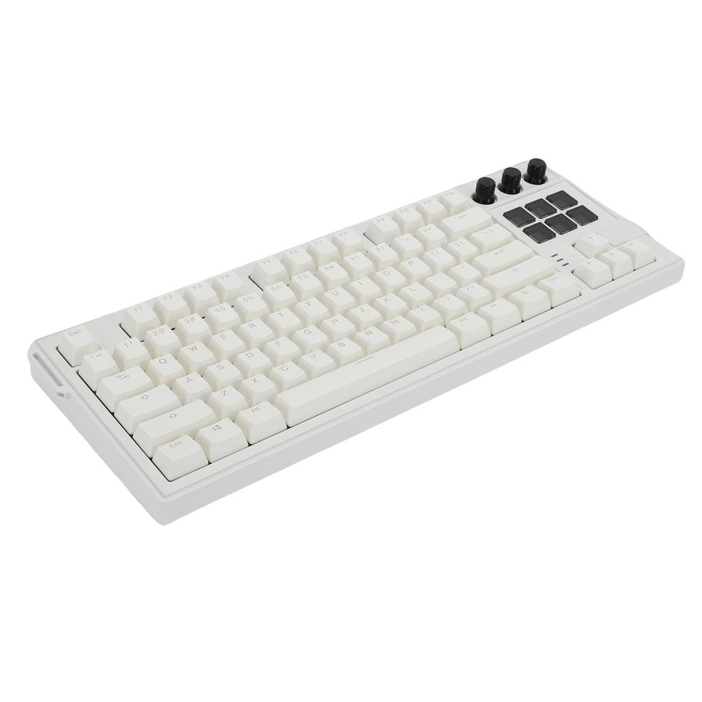 USB Wired Mechanical Keyboard 75 78 Key Layout 6 LCD Programmable Keys Red RGB Backlit Hot Swap Keyboard for PC Gaming
