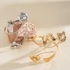Iron Flower Butterfly Arm Cuff Twist Line Wide Open Arm Cuff Fashion Bohemian Bracelet  Women