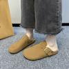 Fashion 2024 Hot Sale Women's Shoes Closed Toe Women's Slippers Autumn Round Toe Solid Flat Casual Comfortable Large Size Slippers