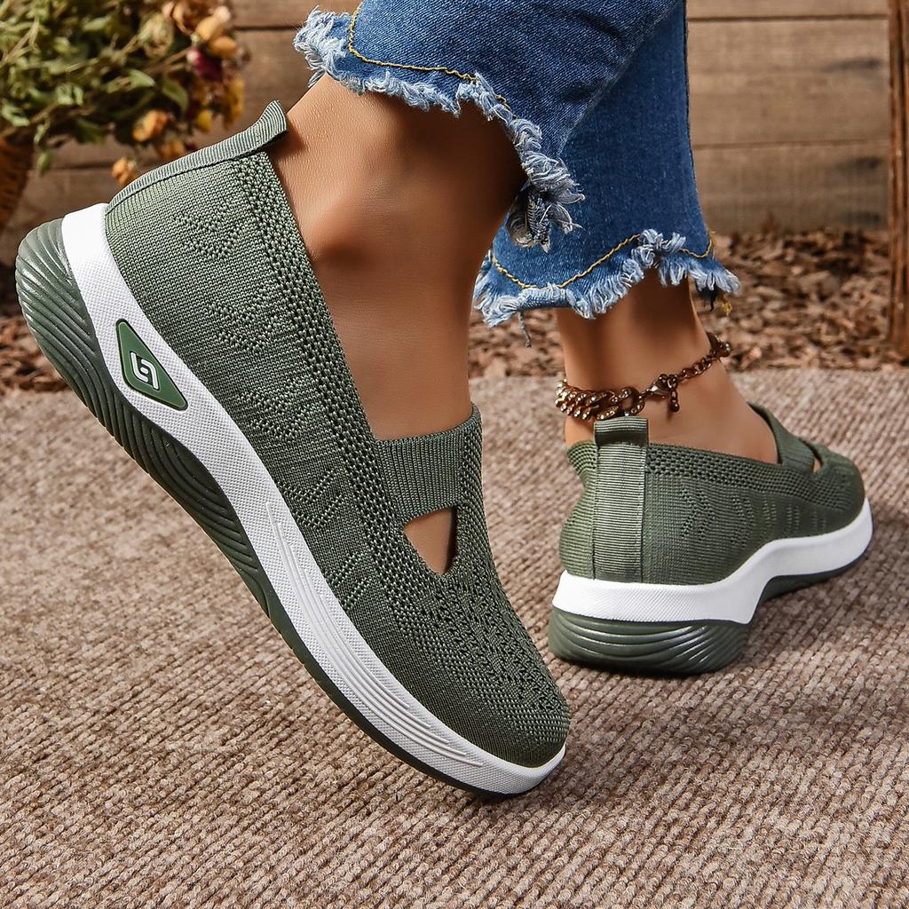 Fashion Women's Breathable Hollow Flat Sneakers - Casual Comfortable Walking Shoes for All Seasons Light Outdoor Footwear