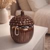 with Lid Ceramics Storage Jar Multi-functional Candlestick Decorative Pinecone Candle Cup  Gift