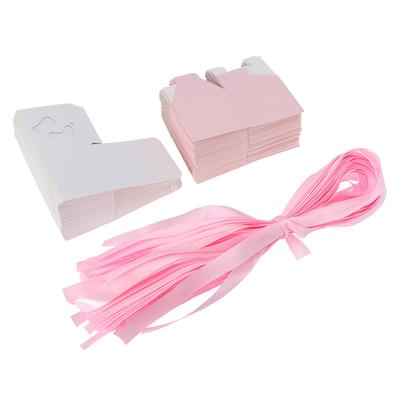 50Pcs drăguț cutie de bomboane de hârtie cu amprentă de bebeluș nuntă Baby Shower cadou bomboane cutie (Roz)