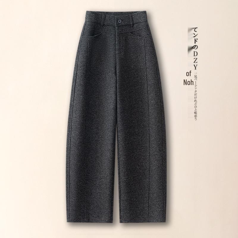 

Women s High Waist Woolen Banana Pants - 2025 Autumn/Winter Velvet Fashion 29/XL (115-125 jin)