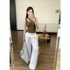 Real shot, Spice Girl irregular fake two-piece hollow vest summer design sense slim and thin short top