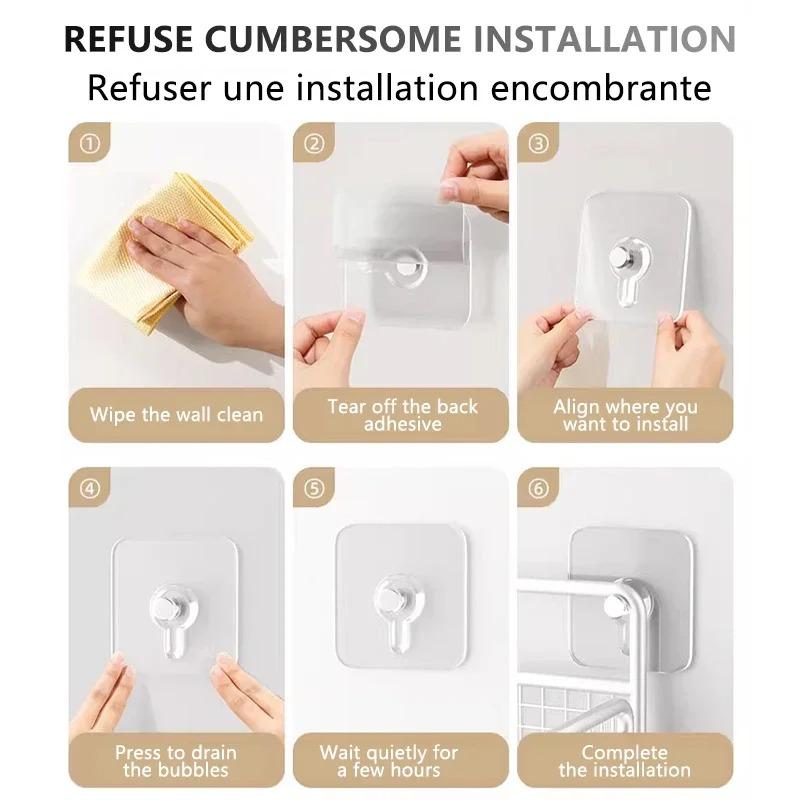 Strong Adhesive Wall Hook Without Piercing Picture Hanger Self-adhesive Wall Hangers Without Holes for Frame Poster Photo Clock