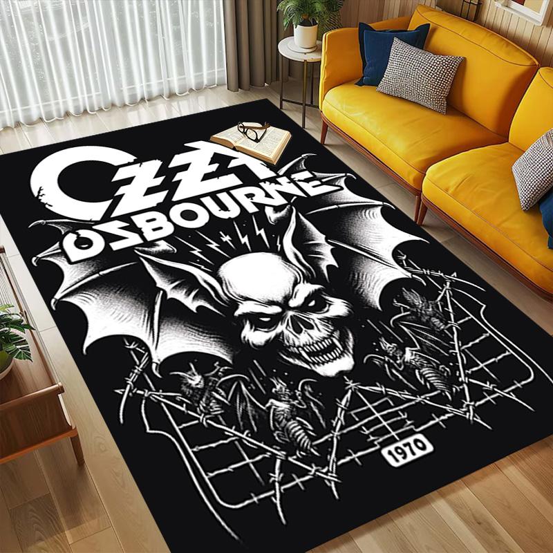 Black Metal Living Room Nonslip Area Rug Soft Carpet For Bedroom Game Playroom Sofa Office Home Decor Doormat Christmas Gift C926631