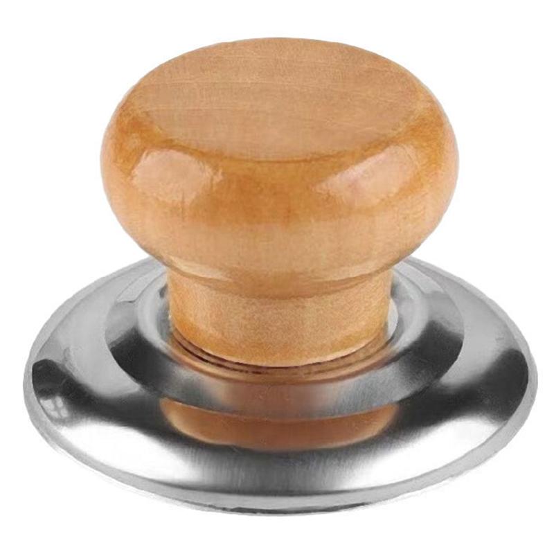 1PCS Home Universal Wooden Handle Heat Resistant Saucepan Round Lifting Kettle Anti Scalding Cookware Professional Pot Lid Knob