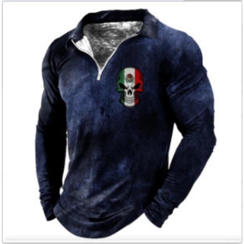 New POLO Shirt Zip Long-sleeved Lapel Men's Sweatshirt Casual Tops Tide