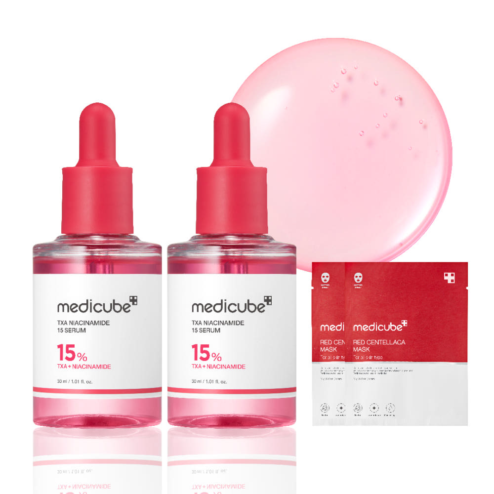 Medicube Tranexamic Acid Brightening Serum Skin Tone Care Facial Serum 30ml x2 (+ 2 Sheet Masks)
