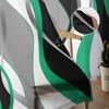 Solid Abstract Line Gradient Emerald Green Sheer Curtains for Living Room Decor Window Curtains Kitchen Tulle Voile Curtains