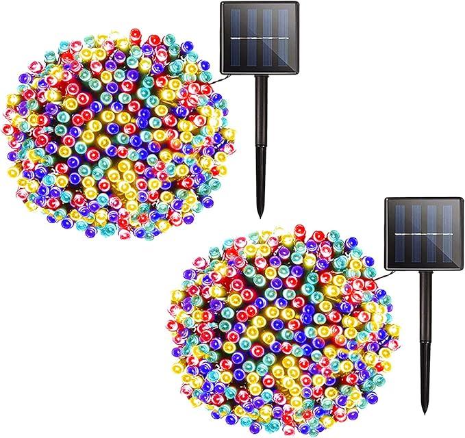 1/2 PCS Set of Solar String Lights Outdoor Garden Fairy Lights 8 Modes Suitable for Fences Trees Weddings Pergolas