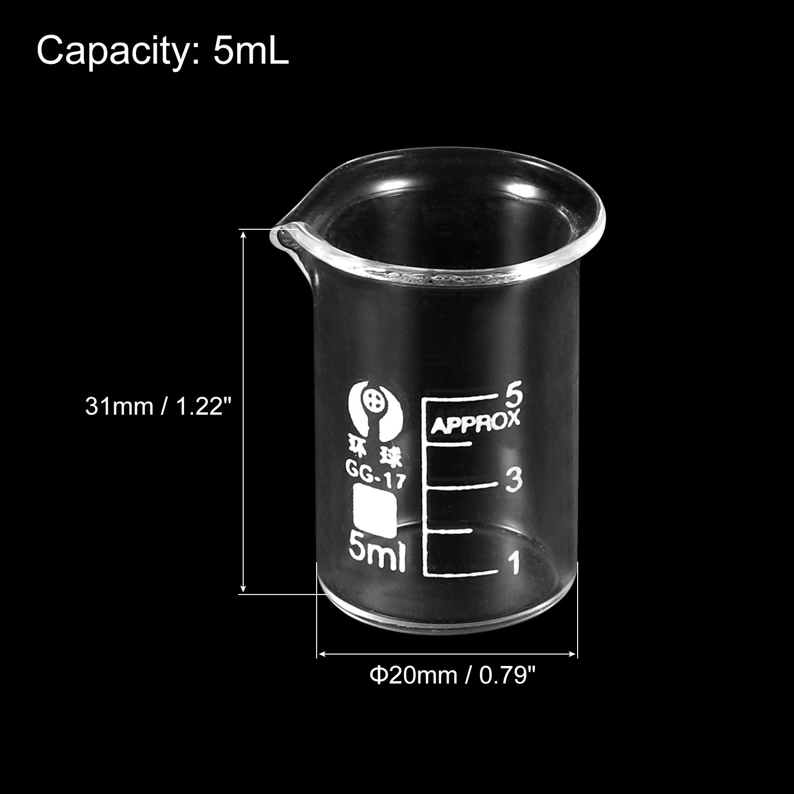 2/3Pcs 5-500ml Lab Glass Beaker High Borosilicate Glass Graduated Printed Scale Measuring Cup with Spout for Kitchen Lab Liquids