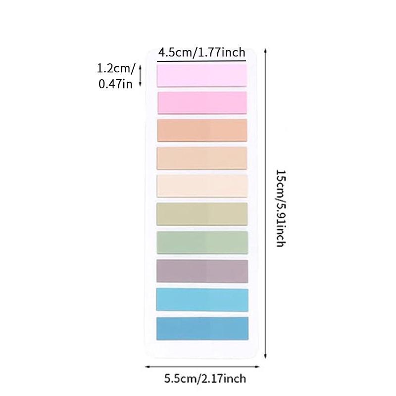 Morandi Color Transparent Sticky Notes - Cute Colorful PET Index Stickers for Marking and Memo.