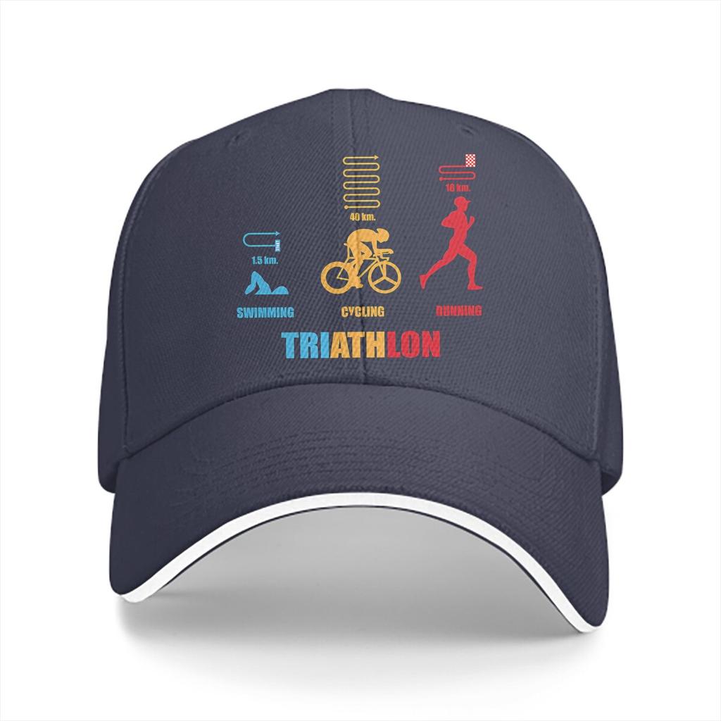 Triathlon Mehrfarbige Mütze Schirmmütze Unisex Triathlon Bunte Personalisierte Schirmmützen