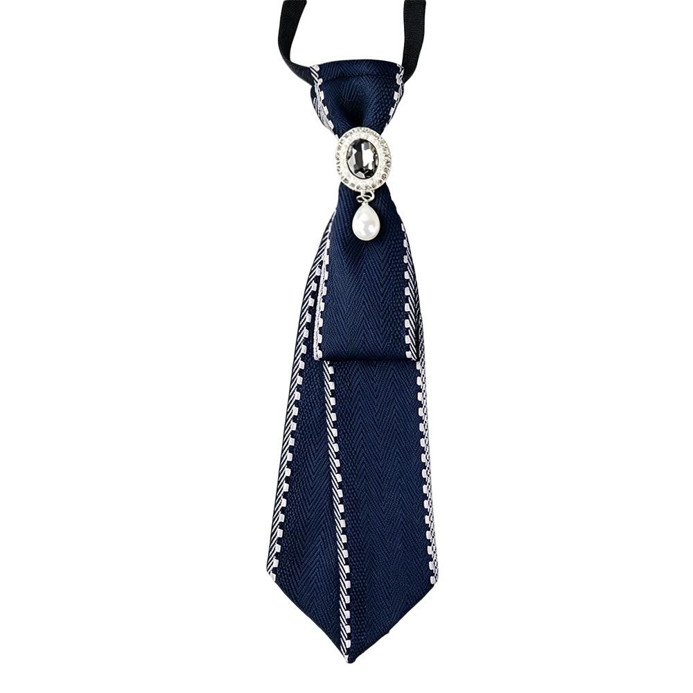 

Pre-tied Chain Necktie Pearl Bowtie Fashion Cravat School Uniform темно-синього кольору