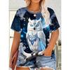 Fashion Animal Print Women's Top Casual Loose Short Sleeve Comfortable Versatile T-Shirt Daily T-Shirts Women’s