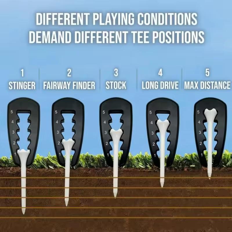 2pcs Precision Tee Height Setter Golf Tee Height Adjuster Consistent Swings Easy-to-use Golf Training Aid