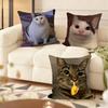 Lustige Katzen-Meme-Kissenhülle Kurzer Plüsch Polyester Kissenbezug Dekor Dekokissenbezug Heimdeko