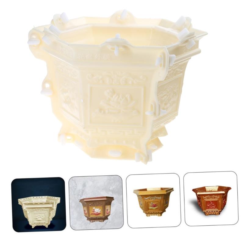 Plastik Sechseckige Pflanzgefäßformen Zement Ton Formen Runde Schüssel Form Hausdekorationen für Zuhause Beton Blumentöpfe Formen