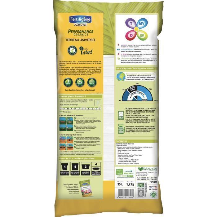 Terreau Performance Organics Universel - FERTILIGENE - 35 L