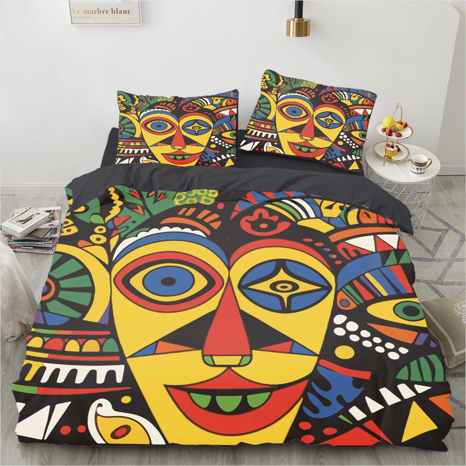 

3D Printed Pattern Single Double Queen Quilt Cover Pillowcase (Three-piece Set) Bedding DE 135x200cm