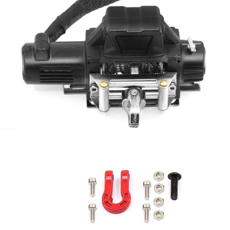 RC Model Alloy Car Electric Winch Parts for Car Toy 1/10 Accessories with Steel Cable for Model Car Accessories